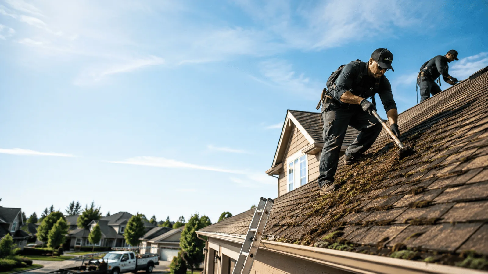Roof Moss Removal in Wolf Lake, IL near me